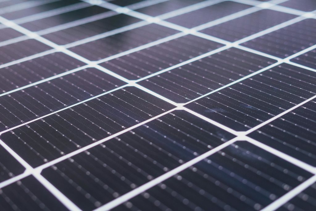 vue macro d'un panneau solaire
